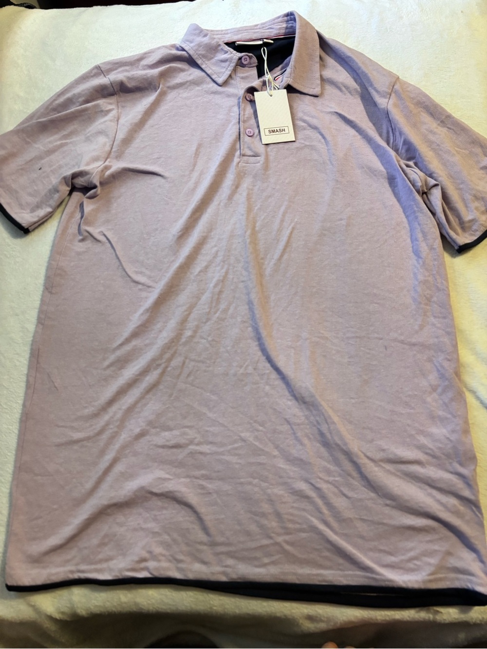 SMASH Men's Lavender Polo with Contrast Trim